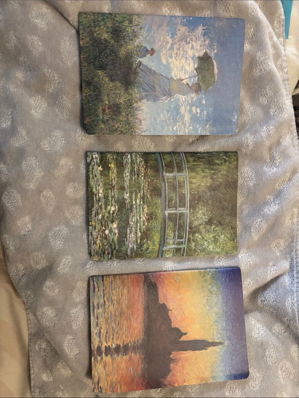 Monet Pengems Impressionist Umbrella Lady Wallet Set - stationary Journal set
